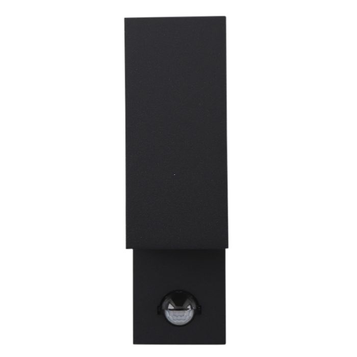 Moderne buiten wandlamp met bewegingssensor zwart, Corella, IP54