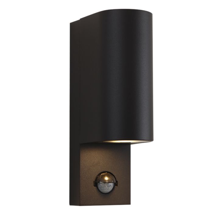 Moderne buiten wandlamp met bewegingssensor zwart, Corina, IP54