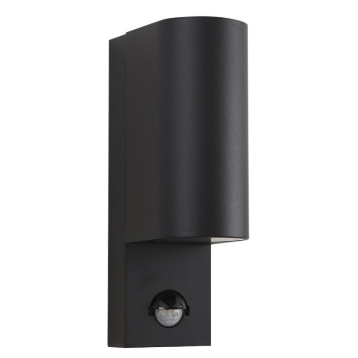 Moderne buiten wandlamp met bewegingssensor zwart, Corina, IP54