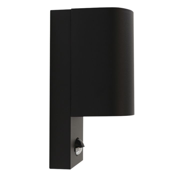 Moderne buiten wandlamp met bewegingssensor zwart, Corina, IP54