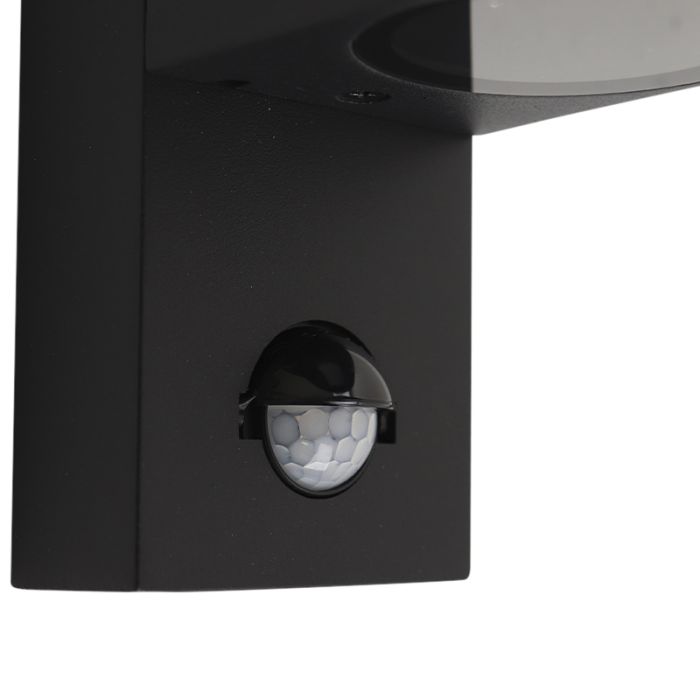 Moderne buiten wandlamp met bewegingssensor zwart, Corina, IP54