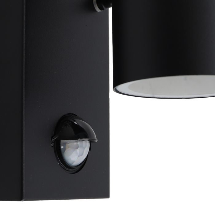 Pedro buitenlamp - Zwart, Met bewegingsmelder