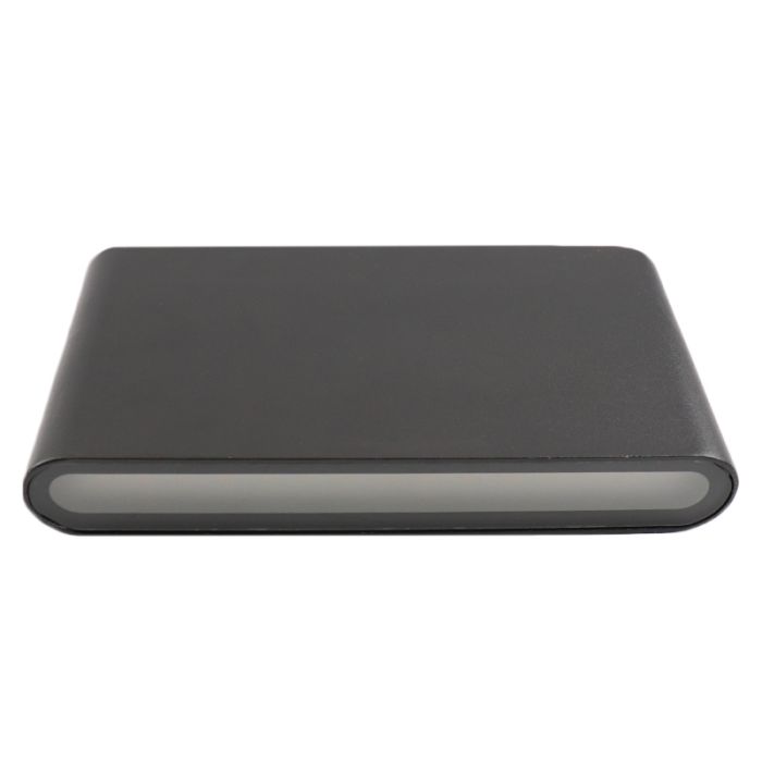 Zwarte up-down buitenlamp Cailey, met geïntegreerd LED, groot, rond