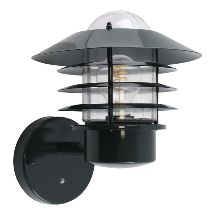 Rvs buiten wandlamp met schemersensor groen, Felice, IP44