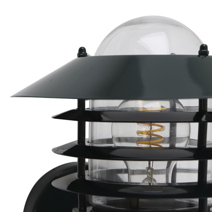 Rvs buiten wandlamp met schemersensor groen, Felice, IP44