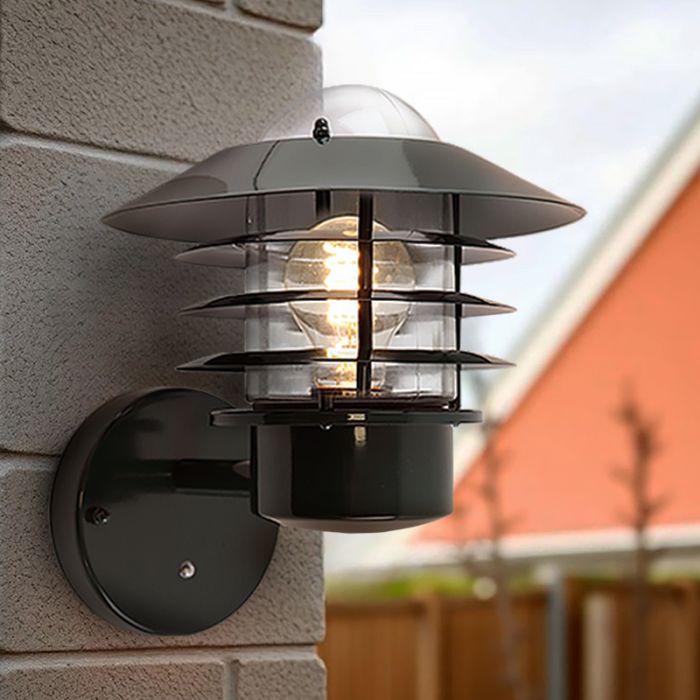 Rvs buiten wandlamp met schemersensor groen, Felice, IP44