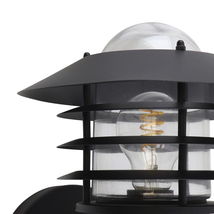Rvs buiten wandlamp met bewegingssensor zwart, Felice, IP44