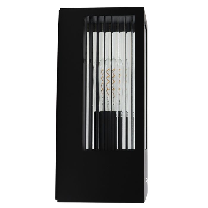 Moderne buiten wandlamp met schemersensor zwart, Senne, IP44