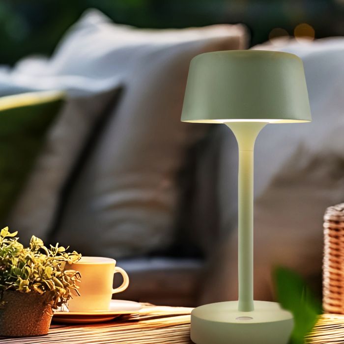 Moderne buiten tafellamp groen, Emily, 3W, 3000K LED, IP44, 3-staps dimbaar