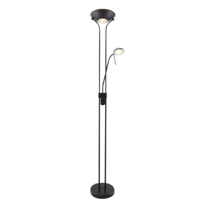 Moderne staande leeslamp zwart, Salvador, 18W, 3000K LED, met schakelaar