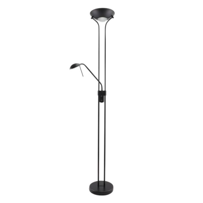 Moderne staande leeslamp zwart, Salvador, 18W, 3000K LED, met schakelaar