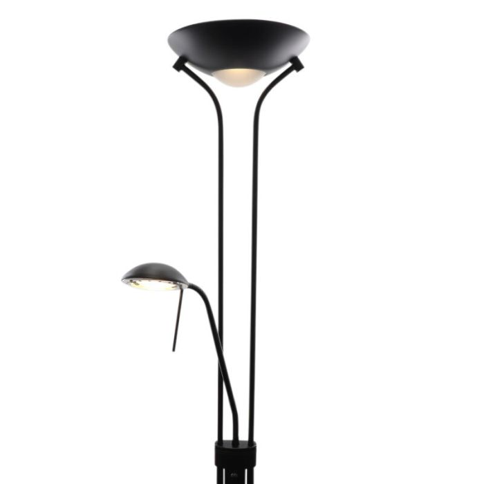 Moderne staande leeslamp zwart, Salvador, 18W, 3000K LED, met schakelaar