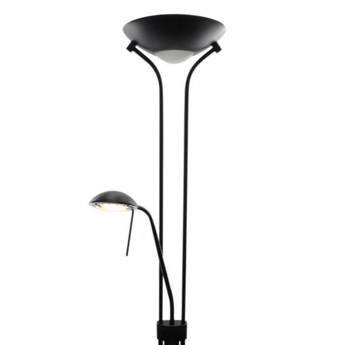 Moderne staande leeslamp zwart, Salvador, 18W, 3000K LED, met schakelaar