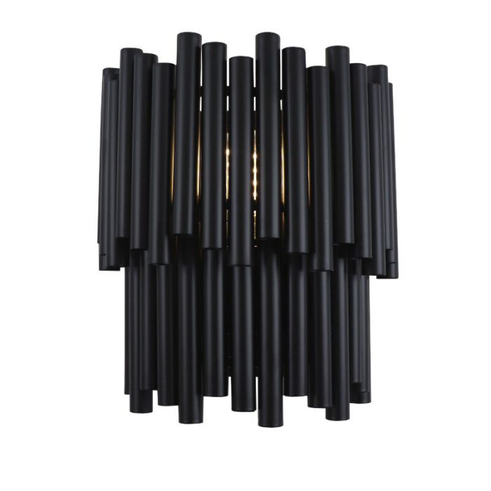 Moderne wandlamp zwart, Joelle, met schakelaar