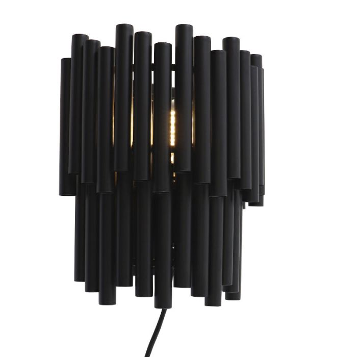 Moderne wandlamp zwart, Joelle, met schakelaar