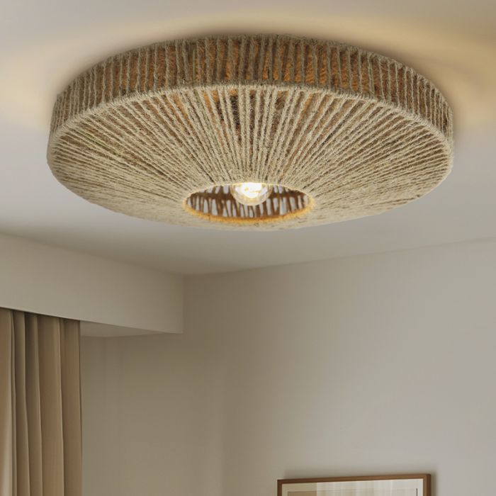 Landelijke plafondlamp bruin, Sanny