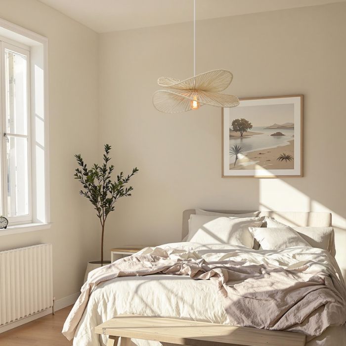 Papieren hanglamp beige, Rosalie