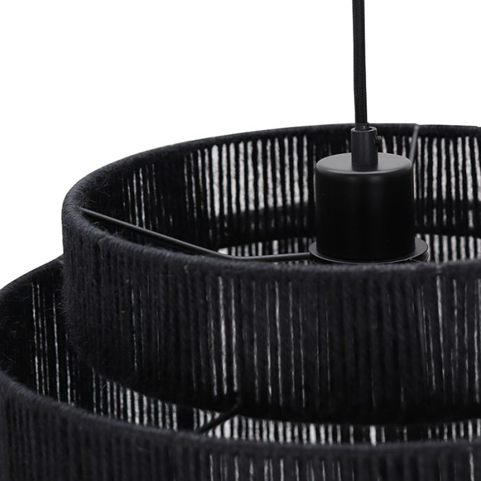 Landelijke hanglamp zwart, Sanny