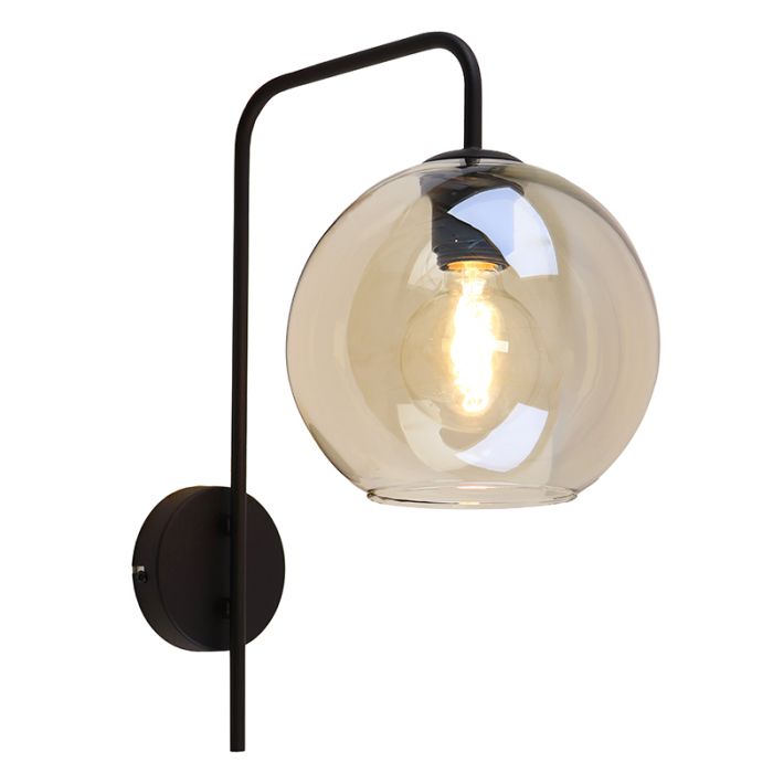 Design wandlamp amber, Giada, met schakelaar