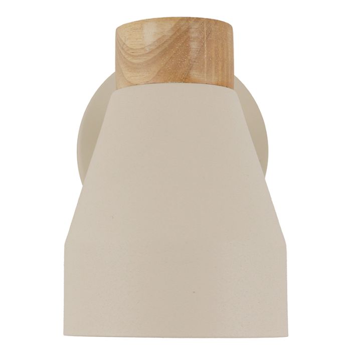 Landelijke wandlamp beige, Freddie, met schakelaar