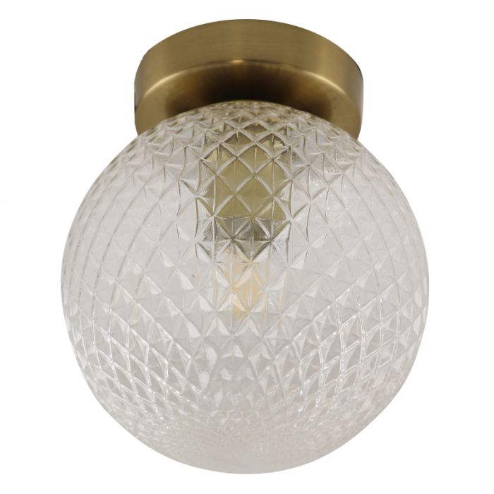 Retro plafondlamp transparant, Johnson