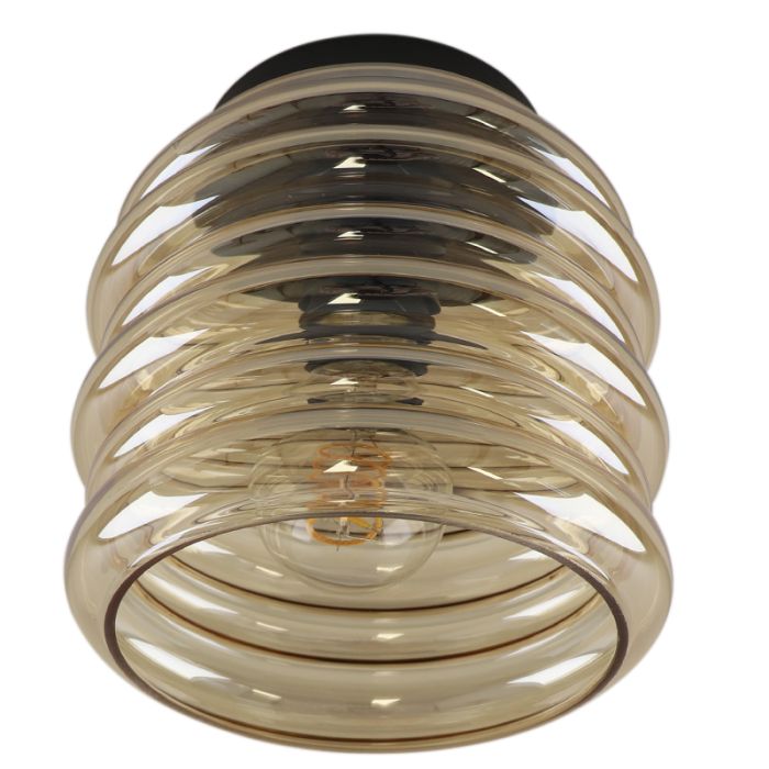 Glazen plafondlamp amber, Karen