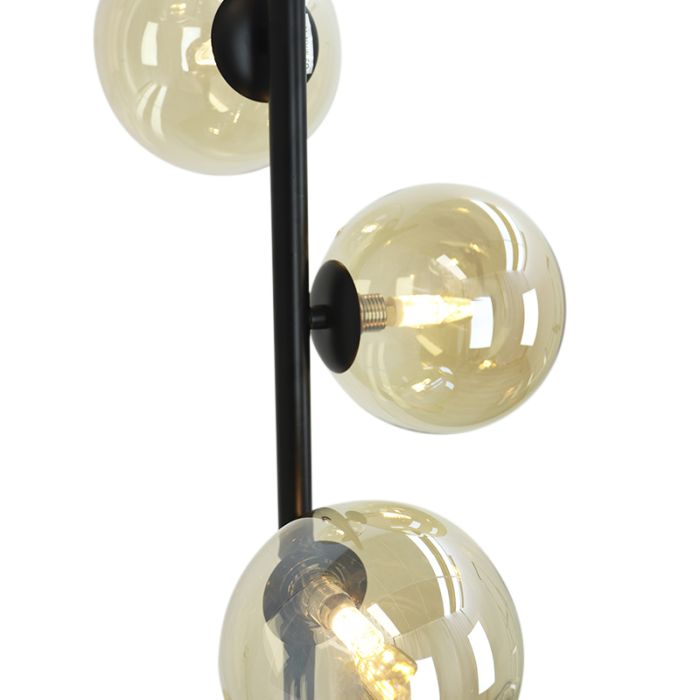 Design vloerlamp amber, Remo, met schakelaar