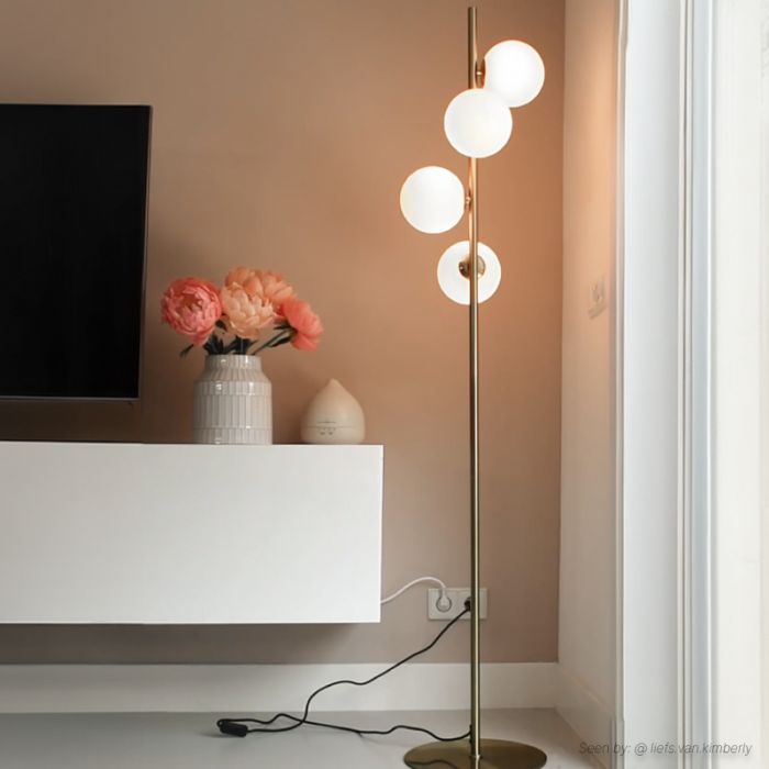 Design vloerlamp wit, Remo, met schakelaar