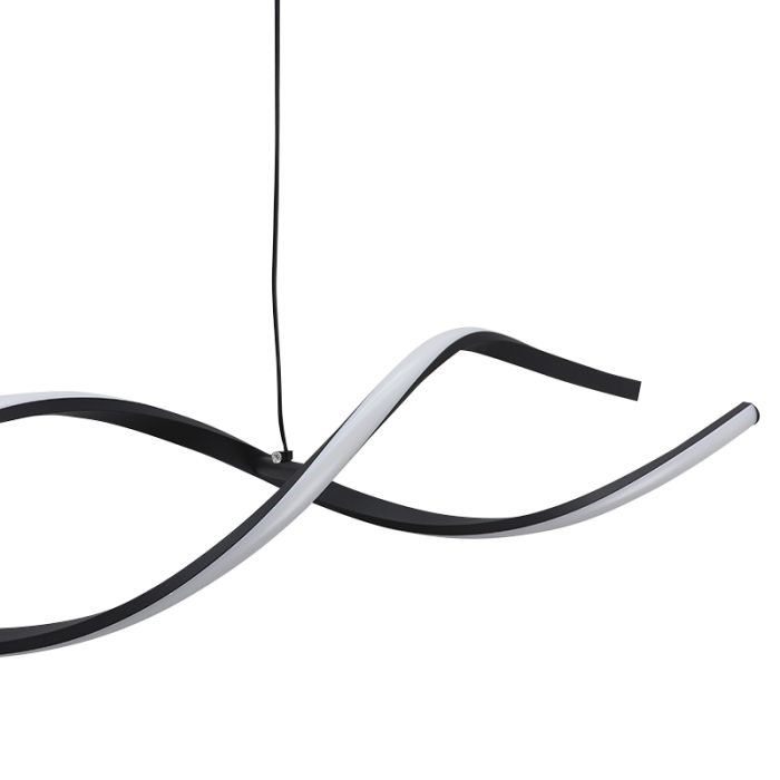 Design hanglamp zwart, Kuno, 45W, 3000K LED, 3-staps dimbaar