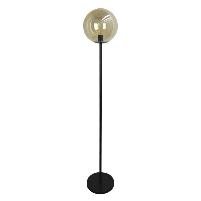 Design vloerlamp amber, Dolf, met schakelaar