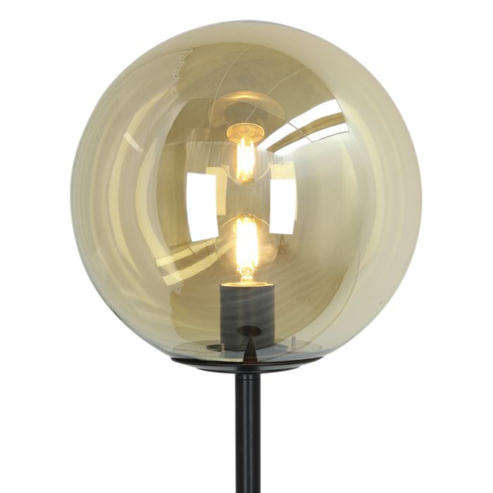 Design vloerlamp amber, Dolf, met schakelaar