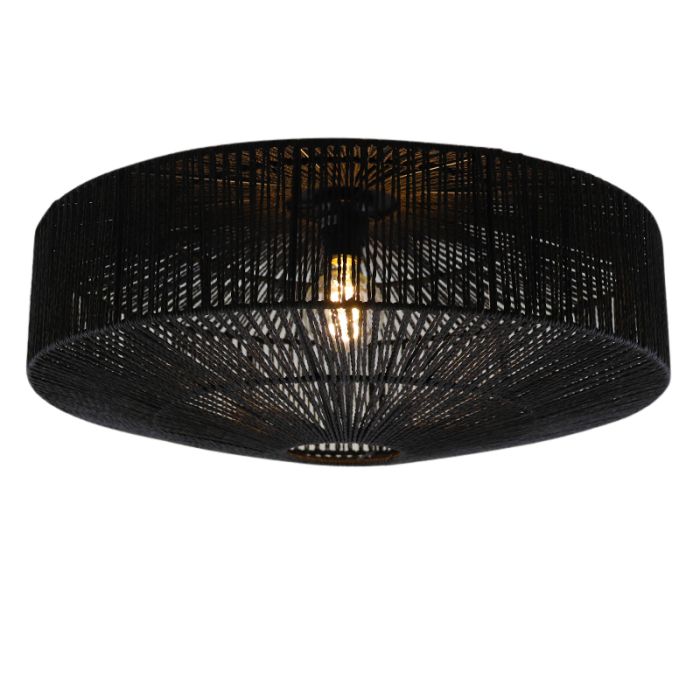 Landelijke plafondlamp zwart, Pippa