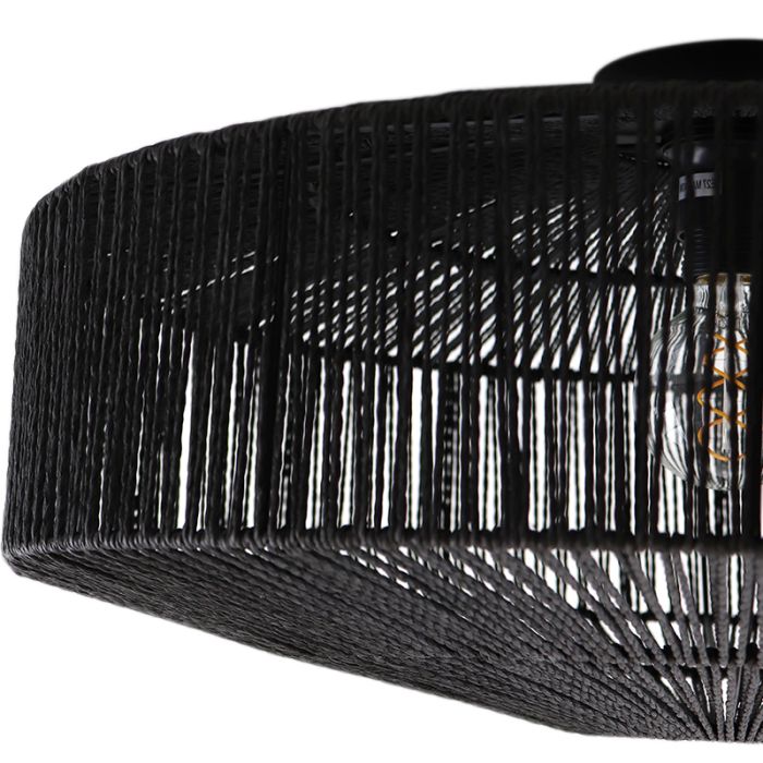 Landelijke plafondlamp zwart, Pippa