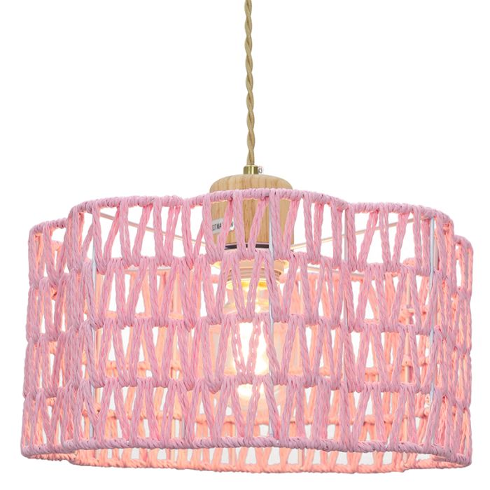 Papieren hanglamp roze, Mickey