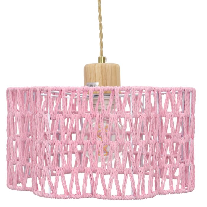 Papieren hanglamp roze, Mickey