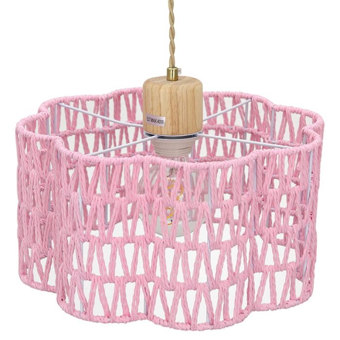 Papieren hanglamp roze, Mickey