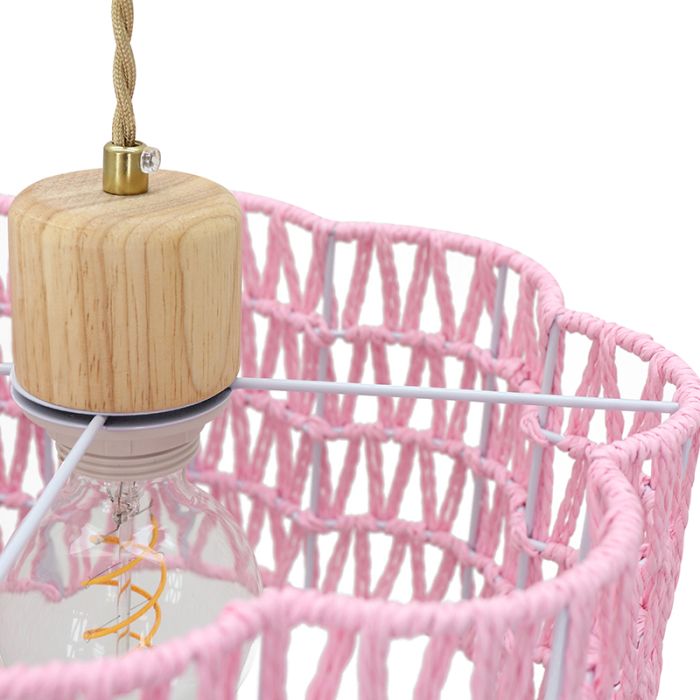 Papieren hanglamp roze, Mickey