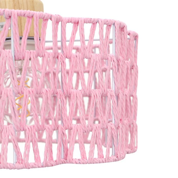 Papieren hanglamp roze, Mickey