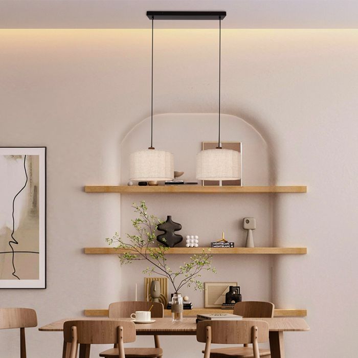 Landelijke hanglamp beige, Loulou