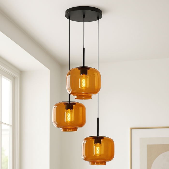 Retro hanglamp bruin, Anniek