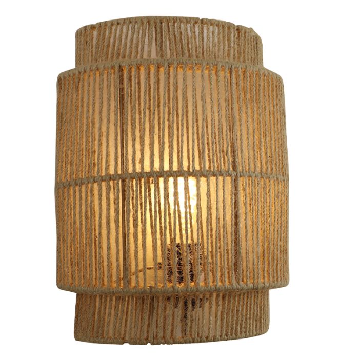 Landelijke wandlamp bruin, Selena, met schakelaar