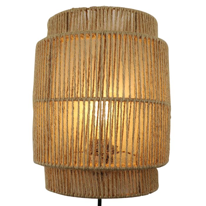 Landelijke wandlamp bruin, Selena, met schakelaar