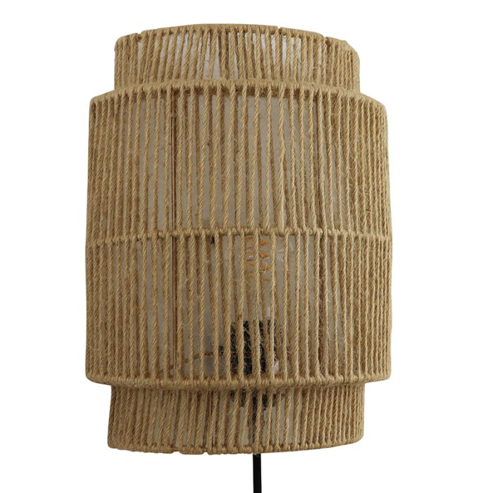 Landelijke wandlamp bruin, Selena, met schakelaar