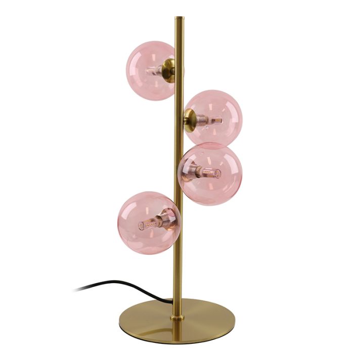 Design tafellamp roze, Remo, met schakelaar