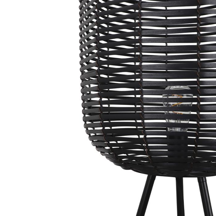 Industriële vloerlamp zwart, Pinar, met schakelaar