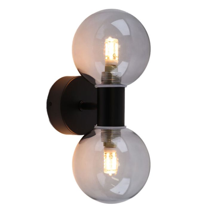 Moderne badkamer wandlamp zwart, Amer, IP44