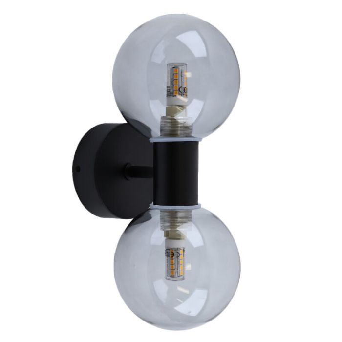Moderne badkamer wandlamp zwart, Amer, IP44