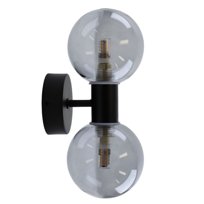 Moderne badkamer wandlamp zwart, Amer, IP44