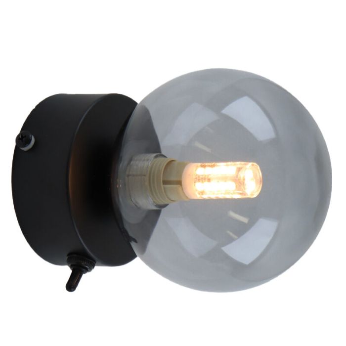 Moderne badkamer wandlamp zwart, Amer, IP44