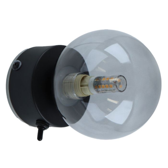 Moderne badkamer wandlamp zwart, Amer, IP44